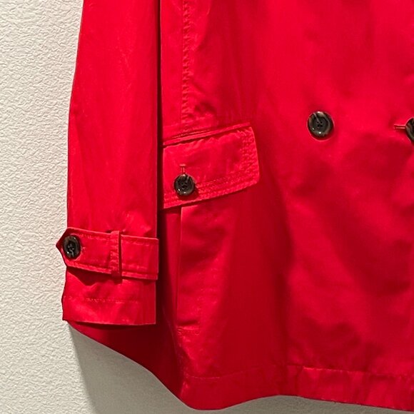 (NEW) LANDS' END Double Breast Lightweight Lined Long Sleeve Rain Coat, Red - 3X - Picture 3 of 12